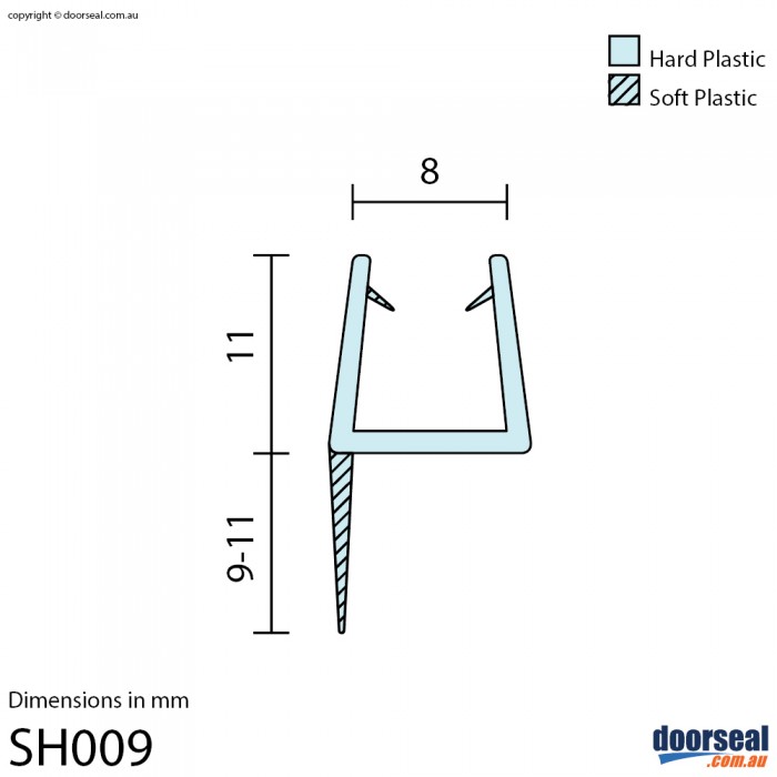 SH009 Shower Screen Seal (8mm glass)